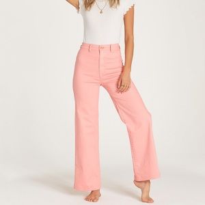 Billabong high rise wide leg pink pant